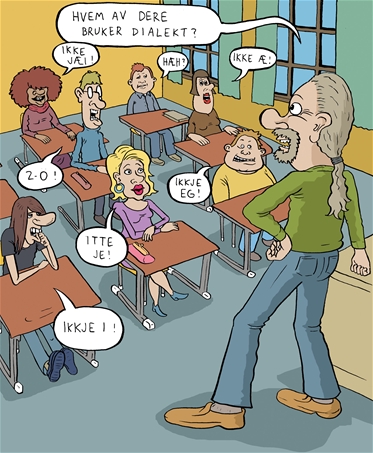 Ungdommer som snakker sammen foran gul bakgrunn